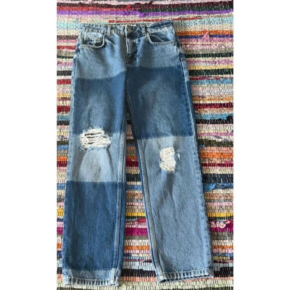 Free People Patchwork Distressed Jeans - Picture 13 of 15